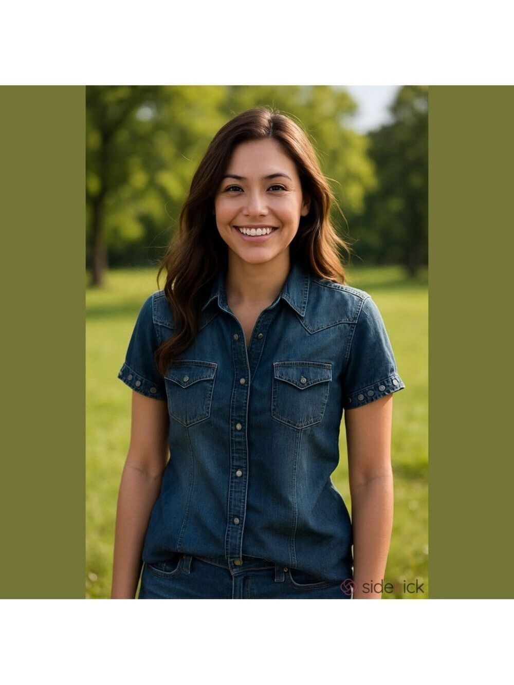 4/$97 Deal! Jiechao Classic  Denim Button-Down Shirt